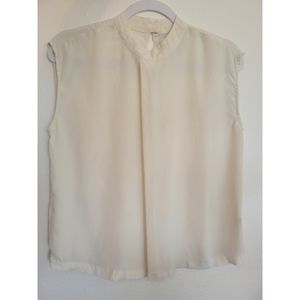 Women's Nine West Silky High Neck Sleeveless Ivory Tunic